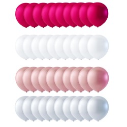 Ballongbågar – Skapa Imponerande Dekorationer för Alla Festtillfällen - Rosa & Vita Latex Ballonger 40-Pack - 1