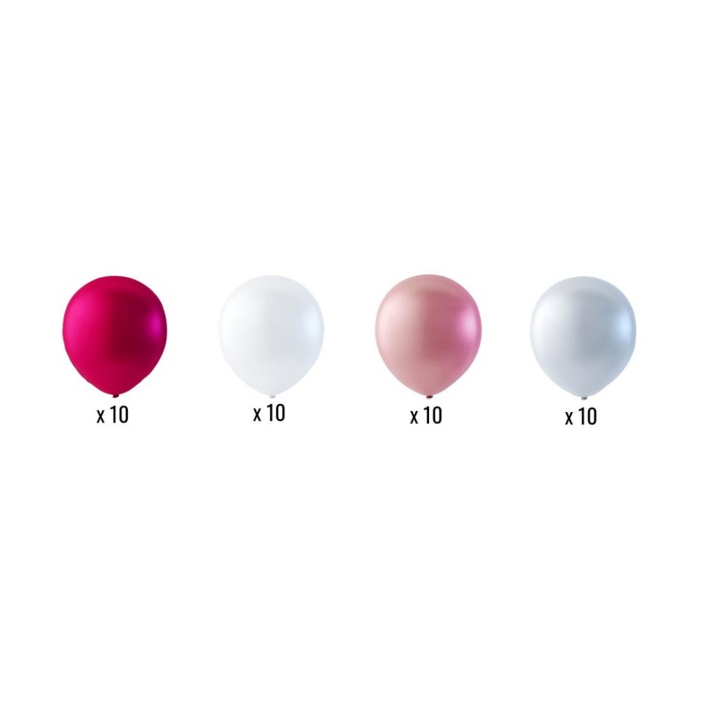 Ballongbågar – Skapa Imponerande Dekorationer för Alla Festtillfällen - Rosa & Vita Latex Ballonger 40-Pack - 2