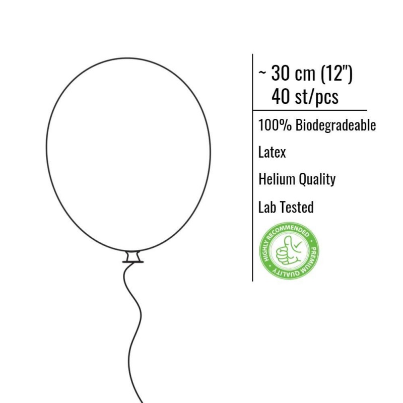 Ballonger - Ballonger 40-pack Silver, Konfetti, Blå Metallic och Vit - 3