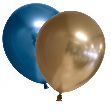 Ballonger - Ballonger Chrome Mirror Reflex - Guld och Blå 10-pack - 1