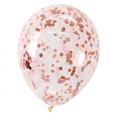 Konfettiballonger – Fyll Ditt Event med Färg och Glädje! - Konfettiballonger Rose Gold Konfetti 6-pack - 1