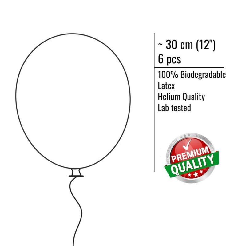 Ballonger - Röda Konfettiballonger 6-Pack - 2