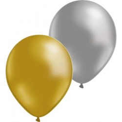 Ballongbuketter – Skapa Fantastiska Dekorationer för Alla Tillfällen! - 20-Pack Ballonger i Guld & Silver Latex - 1