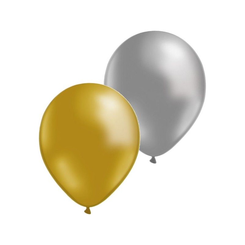 Ballongbuketter – Skapa Fantastiska Dekorationer för Alla Tillfällen! - 20-Pack Ballonger i Guld & Silver Latex - 1