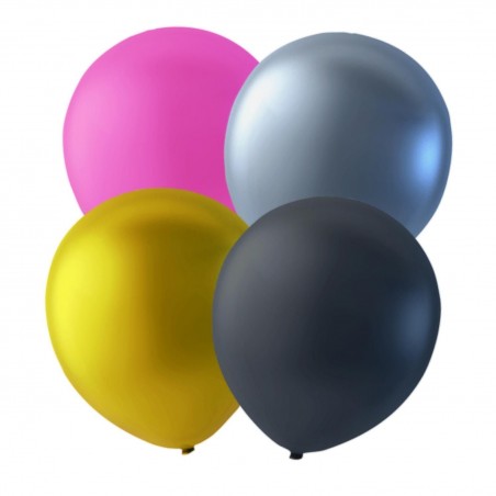 Ballonger - Ballonger mix 24-pack Rosa, Guld, Silver och Svart - 1