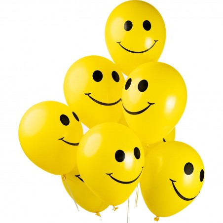 Ballonger - Ballonger Latex Gul Smiley - 8-pack - 1