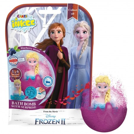 Frozen 2 badbomb med blåbärsdoft, featuring Elsa och Anna, inklusive en överraskning att samla