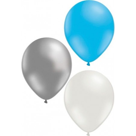 Ballonger - Ballonger i Blå, Vit och Silver 24-pack - 1