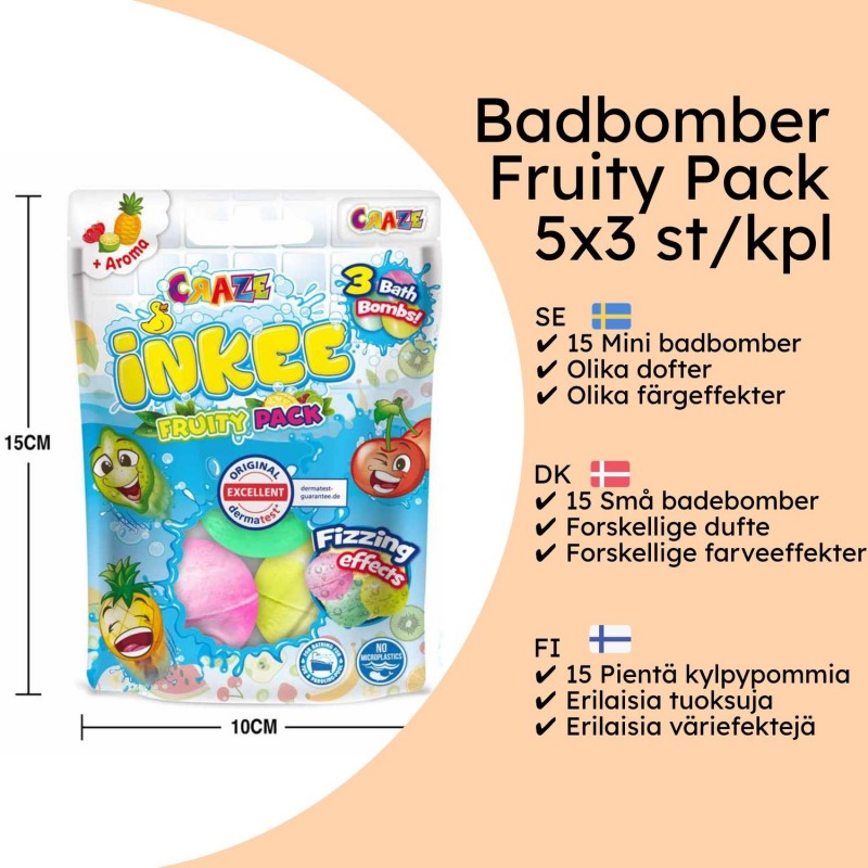 Badbomber – Skäm Bort Dig Själv med Avkopplande och Färgglada Badrutiner! - Badbomb Barn Fruity 5-pack Badbomber - 2