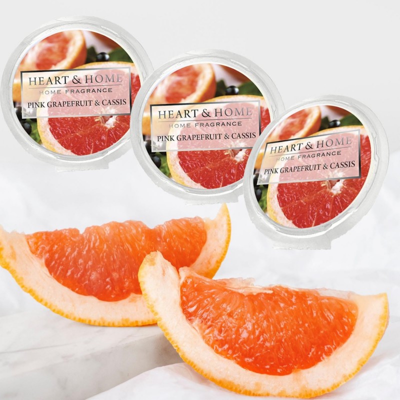 Doftljus, Doftvax och Aromalampor - Doftvax Pink Grapefruit och Cassis Skapa en Mysig och Naturligt Väldoftande Atmosfär 3-pack 