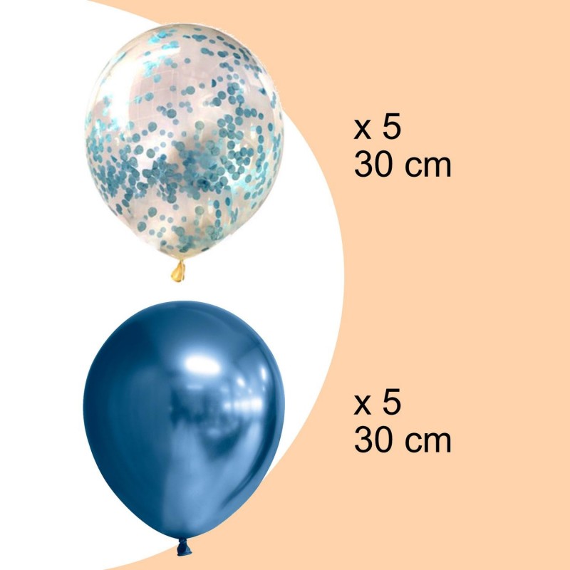 Blå konfettiballonger, perfekta för att fira speciella tillfällen.