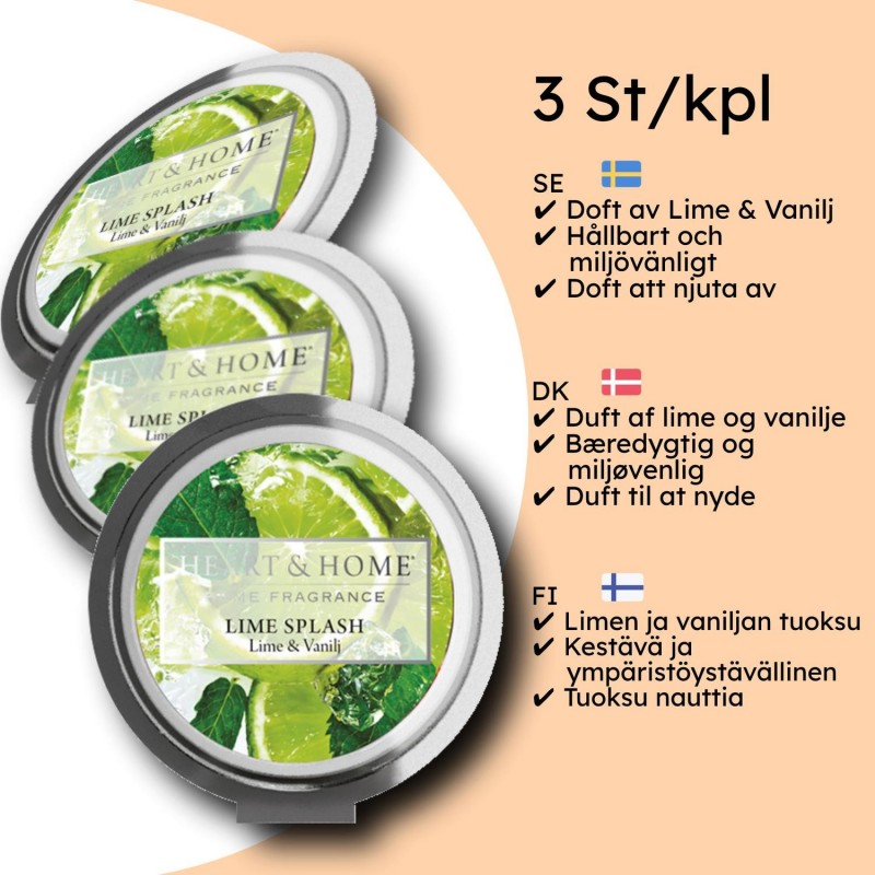 Doftljus, Doftvax och Aromalampor - Doftvax Sojavax Lime Vanilj 3-pack - 2