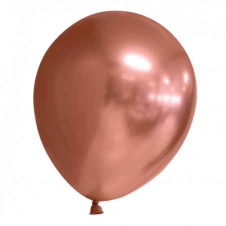 Latexballonger – Färgstarka Val för Alla Dina Festdekorationer - Ballonger med chrome - mirror - reflex effekt - koppar - 9-pack