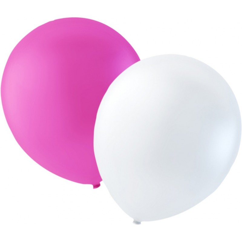 Ballonger - 100-Pack Rosa & Vita Latexballonger 30cm - 1