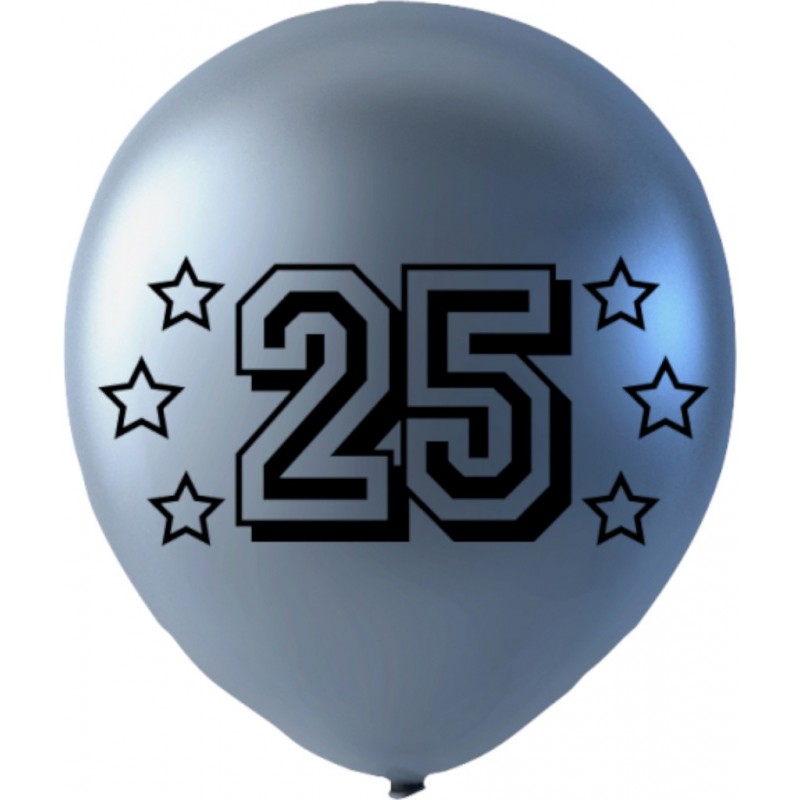 Ballonger Silver metallic med text 25