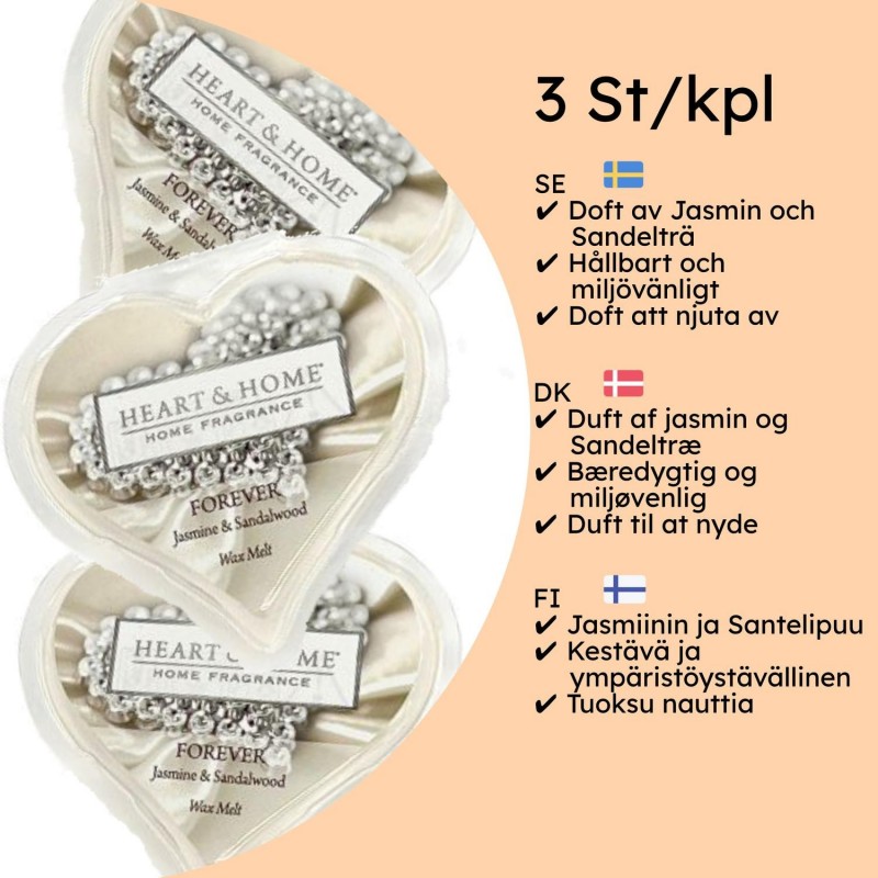 Doftljus, Doftvax och Aromalampor - Doftvax Sojavax Jasmin Sandelträ 3-pack - 2