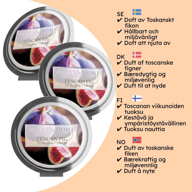 Doftljus, Doftvax och Aromalampor - Doftvax Sojavax Toskanska Fikon 3-pack - 2