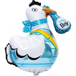 Babyshower - Dekoration - Folieballong 'Baby Boy' Stork 78cm - 1