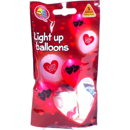 LED-ballonger – Lysande Dekorationer för En Magisk Atmosfär - LED-Ballonger Latex I Love You - 5-pack - 1