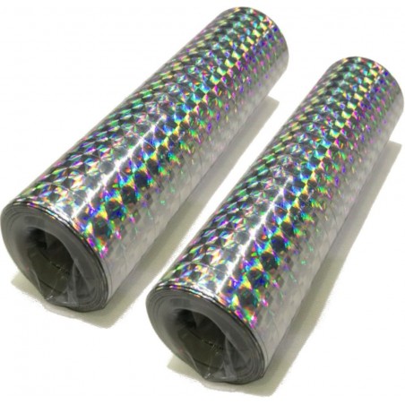 Serpentiner – Förvandla Din Fest med Färgglada och Lekfulla Dekorationer! - Serpentiner Silver Holografiska 2-pack - 1