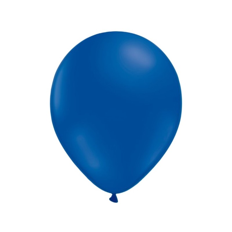 Blå klassisk ballong svävande mot en vit bakgrund