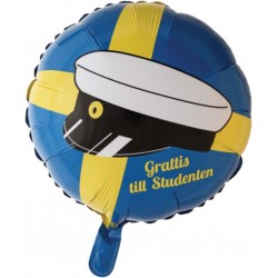 Studenten Ballong Gul & Blå Helium/Luft