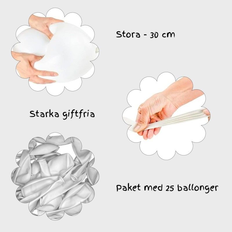 Enfärgade Ballonger – Stilrena Dekorationer för Enkla och Eleganta Fester - Vita Ballonger för Bröllop - 25-pack - 2