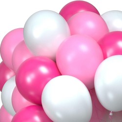 24 romantiska ballonger i röd, vit och rosa för Alla Hjärtans Dag, perfekta för att fira kärleken.