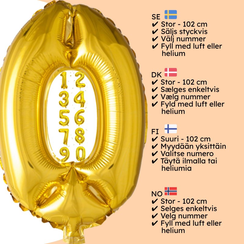 Sifferballonger – Skapa Minnesvärda Födelsedagsfiranden med Stil - Guld Nummerballonger 0-9 - Stora Sifferballonger - 31