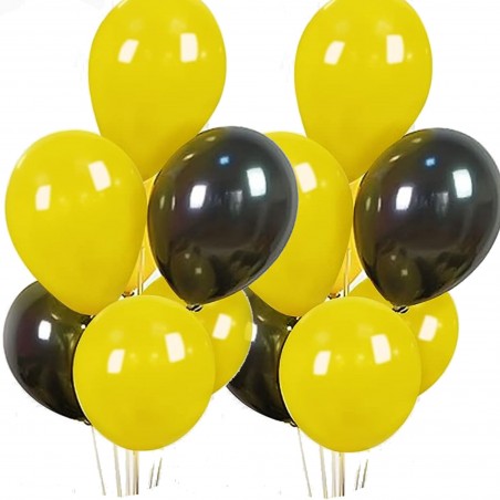 Latexballonger – Färgstarka Val för Alla Dina Festdekorationer - Ballonger Latex Gul Svart 24-Pack - 1