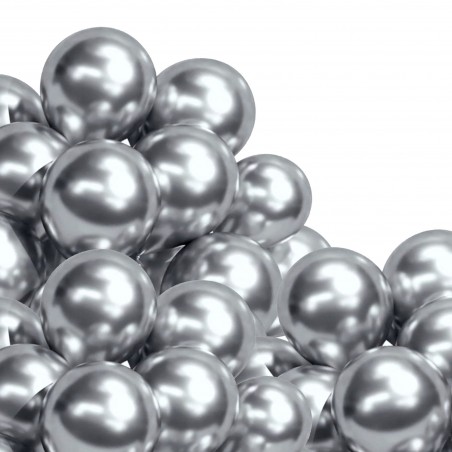 Latexballonger – Färgstarka Val för Alla Dina Festdekorationer - Ballonger Silver Chrome Latex - 24-pack - 1