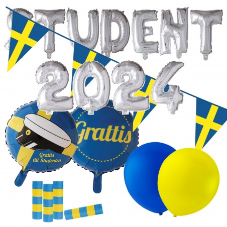 Sassier.se – Din Källa för Festdekorationer och Partytillbehör! - Student Dekorationer paket Ballonger - 1