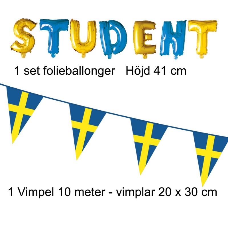 Sassier.se – Din Källa för Festdekorationer och Partytillbehör! - Student Dekorationer Studentfest Paket - 2