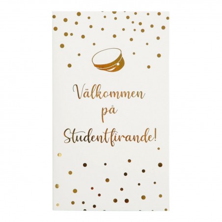 Studenten - Student Inbjudningskort 6-Pack Vita - 1