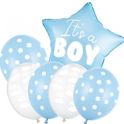 Sassier.se – Din Källa för Festdekorationer och Partytillbehör! - It's a Boy Babyshower Ballongset Pojke - 1