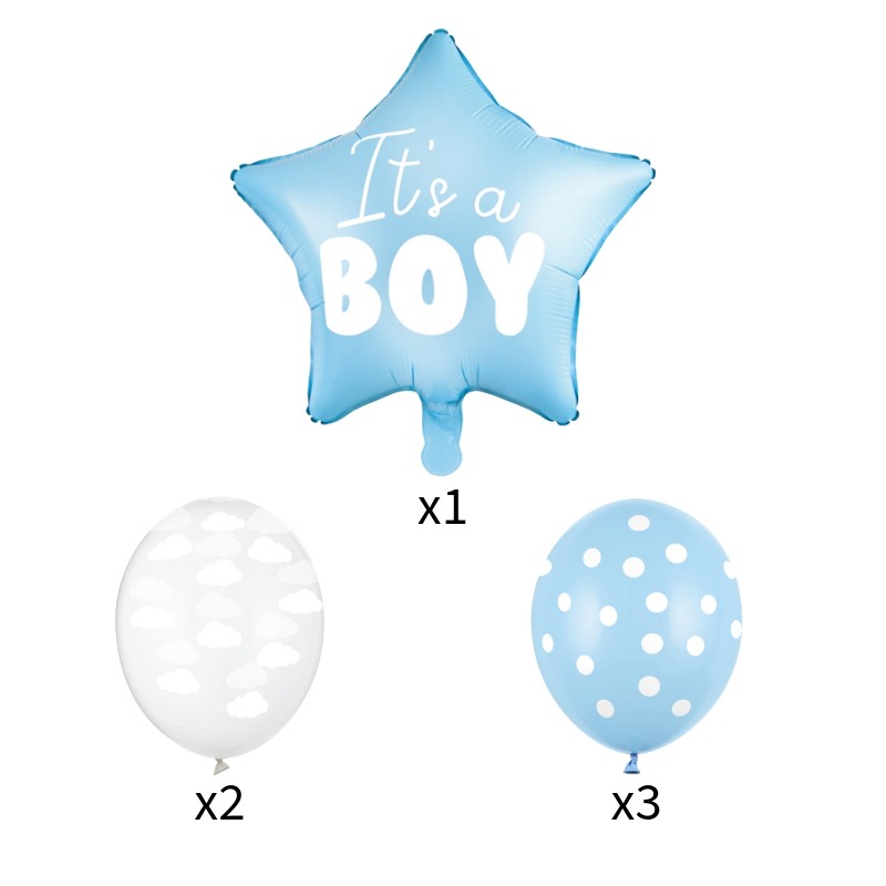 Sassier.se – Din Källa för Festdekorationer och Partytillbehör! - It's a Boy Babyshower Ballongset Pojke - 2