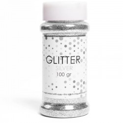 Sassier.se – Din Källa för Festdekorationer och Partytillbehör! - Silver Glitter 100 gram Ballongglitter - 1