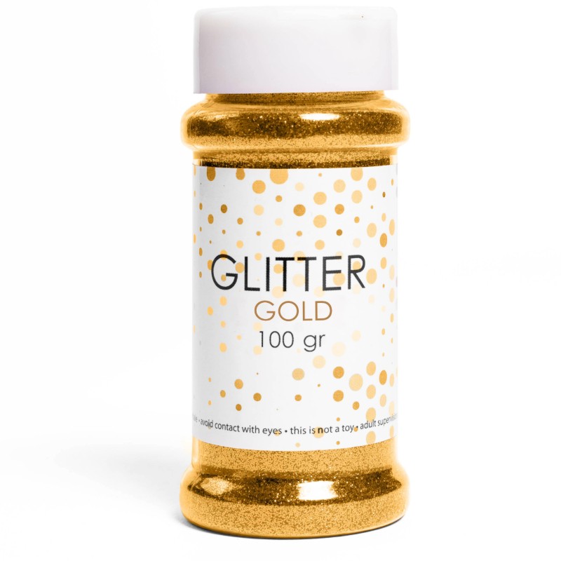 Sassier.se – Din Källa för Festdekorationer och Partytillbehör! - glitter guld 100 g - 1