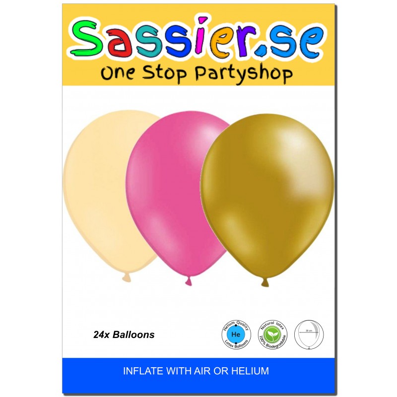 Ballonger - Ballonger mix 24-pack Ivory, Rosa och Guld - 5