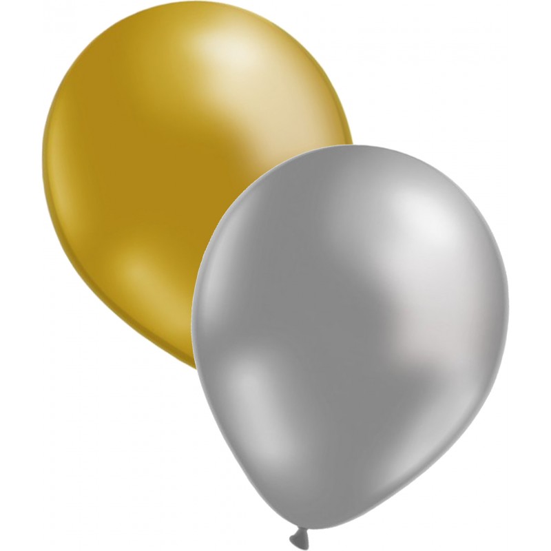 Ballongbuketter – Skapa Fantastiska Dekorationer för Alla Tillfällen! - Ballonger 24-pack mix Guld och silver - 1