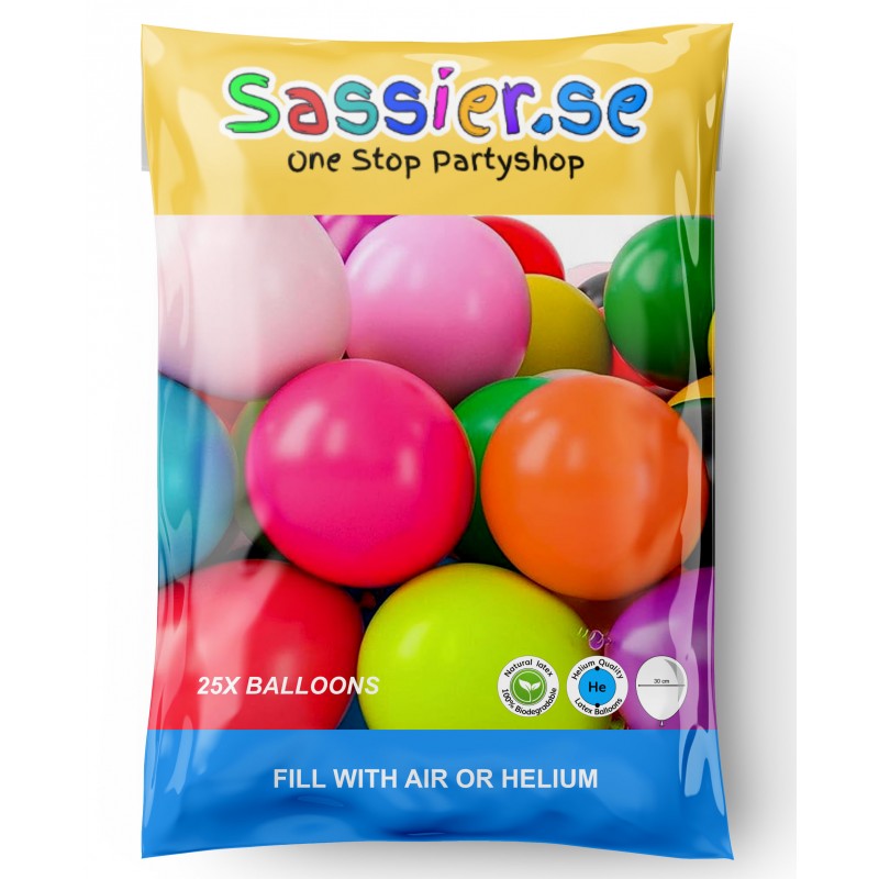 Latexballonger – Färgstarka Val för Alla Dina Festdekorationer - Ballonger Blandade Färger 25-pack - Regnbågsballonger för Födel