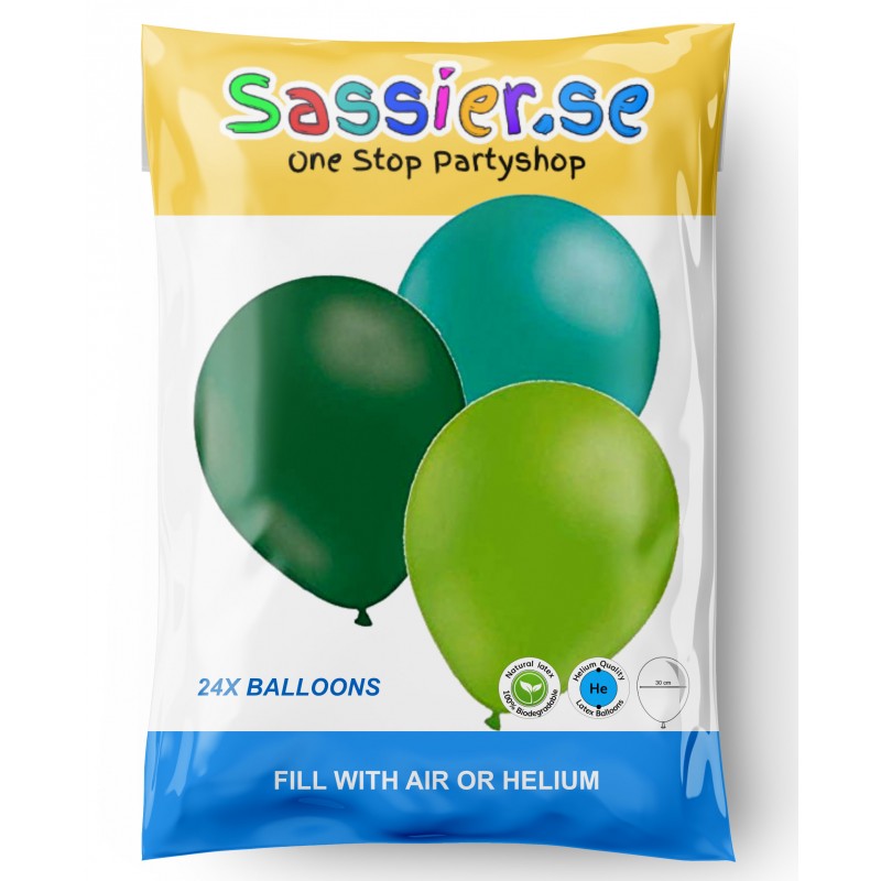 Ballonger - Gröna Premium Latexballonger 24-pack - 5