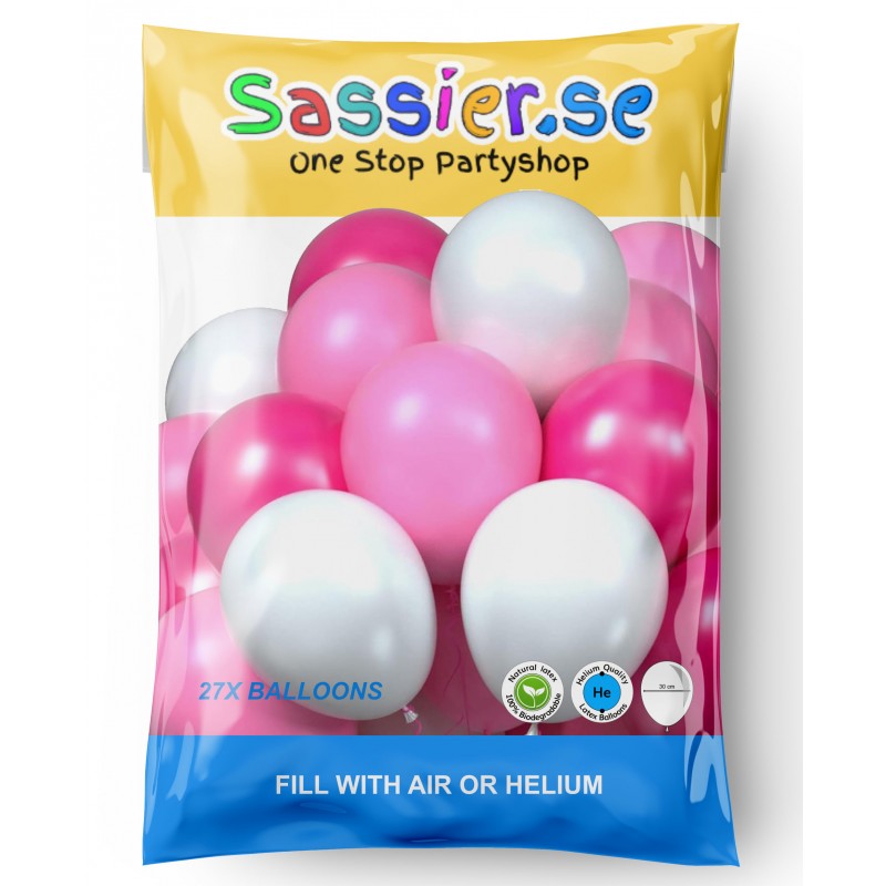 Bröllopsdekorationer – Skapa en Drömlik Atmosfär för Er Stora Dag! - Ballonger Rosa Vit Ljusrosa 27 Ballonger - 5