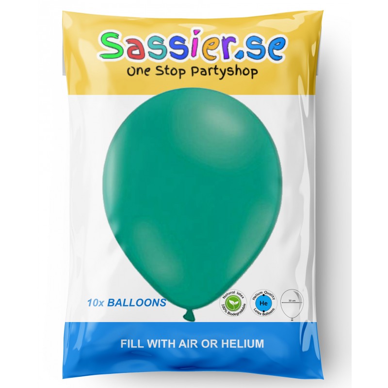 Enfärgade Ballonger – Stilrena Dekorationer för Enkla och Eleganta Fester - Ballonger Latex Smaragdgrön 10-pack - 4