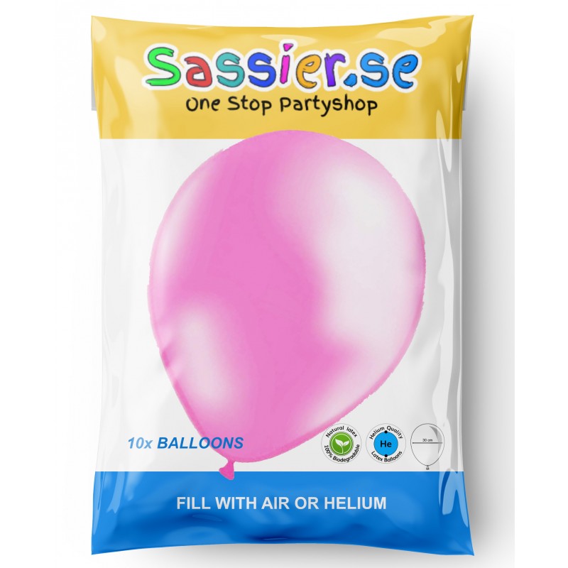 Sassier.se – Din Källa för Festdekorationer och Partytillbehör! - Ballonger Latex - Ljusrosa Metallic - 10-pack - 4