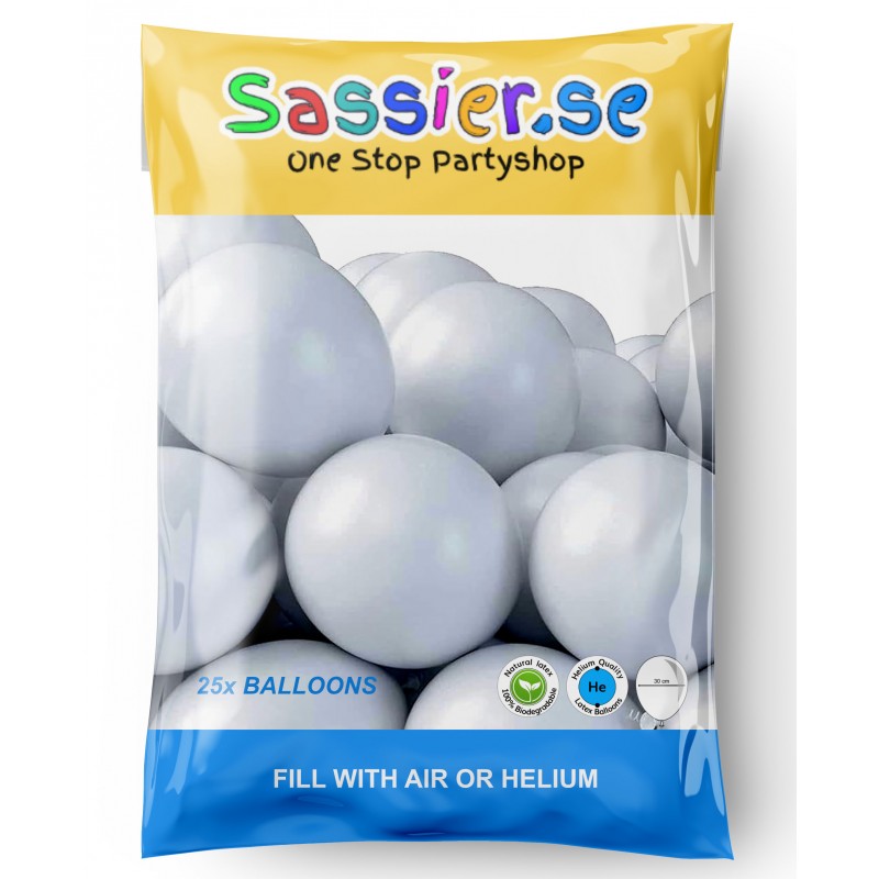 Enfärgade Ballonger – Stilrena Dekorationer för Enkla och Eleganta Fester - Vita Ballonger för Bröllop - 25-pack - 6