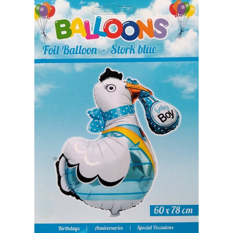 Babyshower - Dekoration - Folieballong 'Baby Boy' Stork 78cm - 4