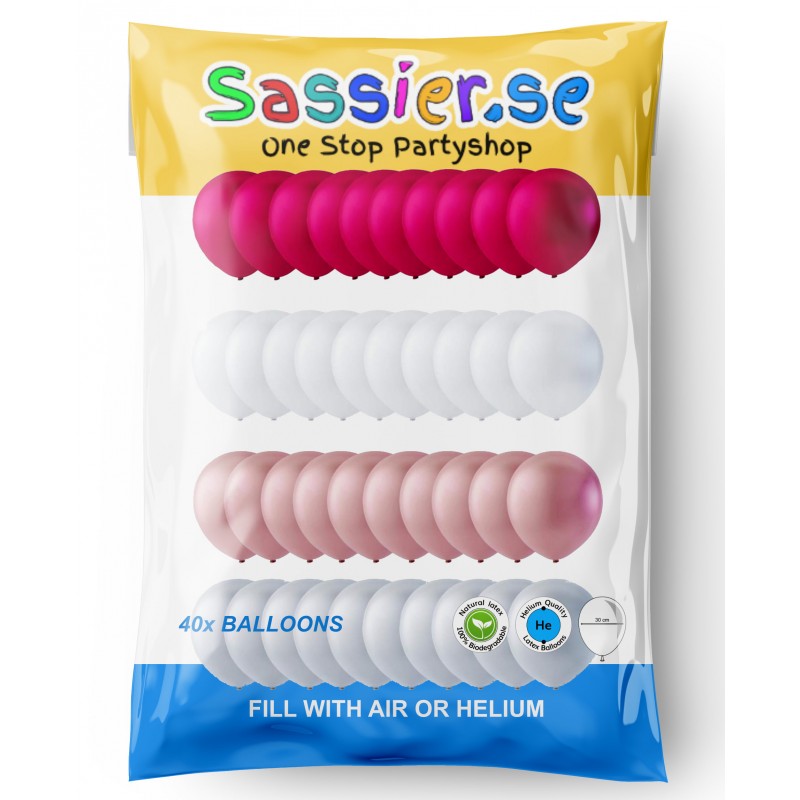 Ballongbågar – Skapa Imponerande Dekorationer för Alla Festtillfällen - Rosa & Vita Latex Ballonger 40-Pack - 4