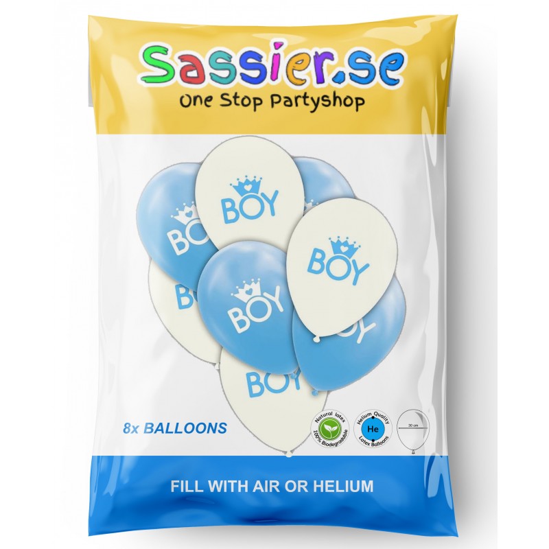 Babyshower - Dekoration - Blå Babyshower Ballonger - 8-Pack - 4