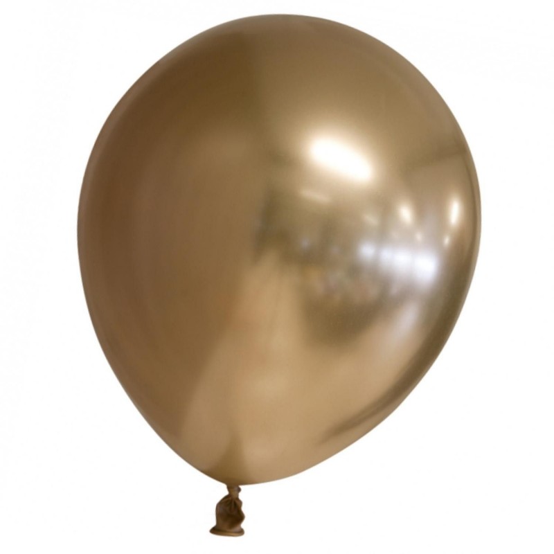 Enfärgade Ballonger – Stilrena Dekorationer för Enkla och Eleganta Fester - Guld Chrome Ballonger 10-Pack 30cm - 3